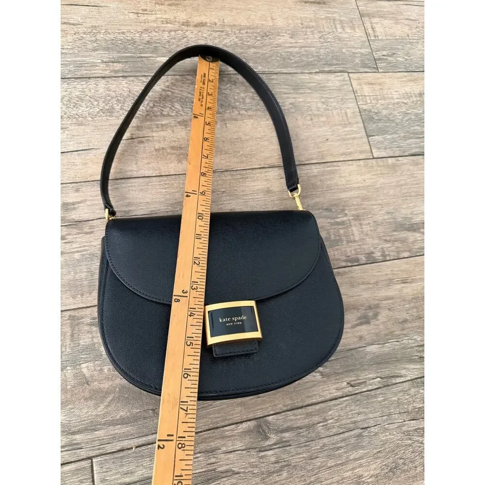 Kate Spade Saddle Bag Katy Convertible Leather Black